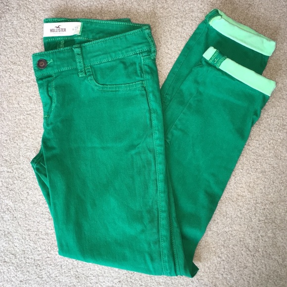 Hollister kelly green cropped jeans size 27