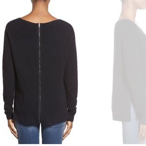 Back Zip High/Low Sweater (Royal Blue)