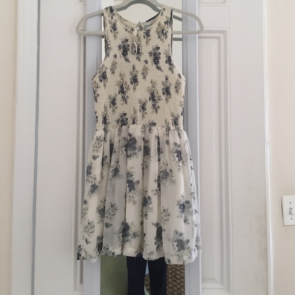 Cinched top floral mini-dress