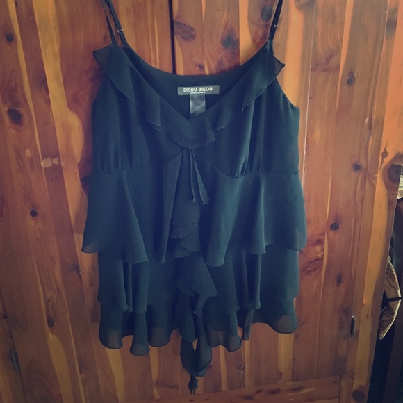 Black Bisou Bisou Flowing Blouse