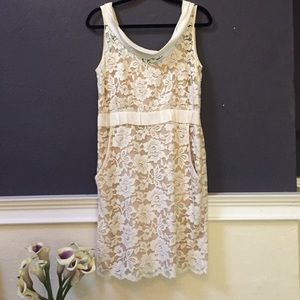 Calypso white lace dress size L (US 8)