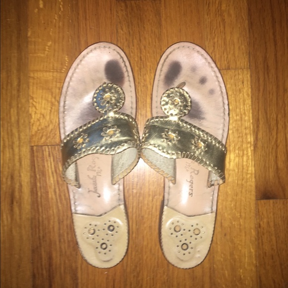 Jack Rogers Gold Navajo Sandal Size 10