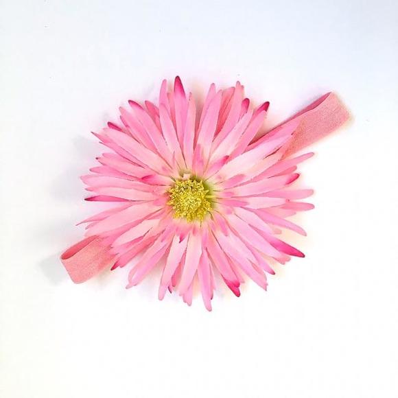 Pink flower headband