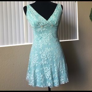 Heart Moon Star Anthropologie lace overlay dress