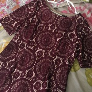 Burgundy lace dress