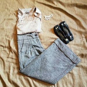 Anthropologie Cartonnier Tweed Wool Silk Pants