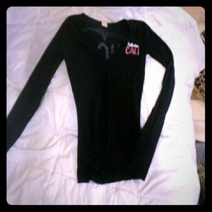 Long sleeve navy blue Hollister v-neck