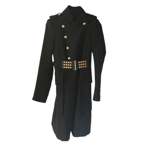 Zara military style coat with gold hardware.