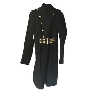Zara military style coat with gold hardware.