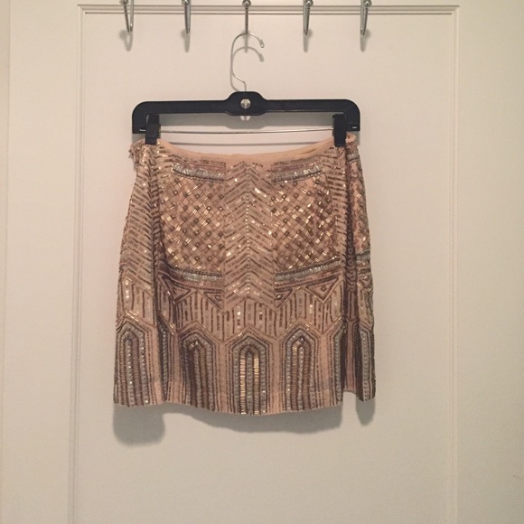 Metallic Beaded Club Monaco skirt
