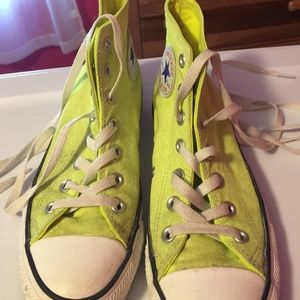 Neon converse high tops