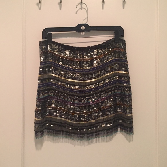 Black/Gokd beaded Parker Skirt