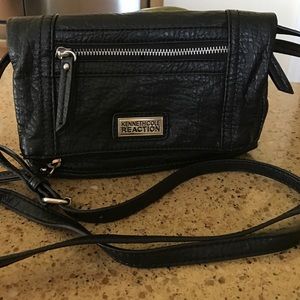 Kenneth Cole Reaction Black Leather Crossbody Bag