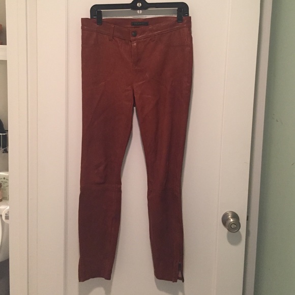 J Brand leather pants in brown/cognac