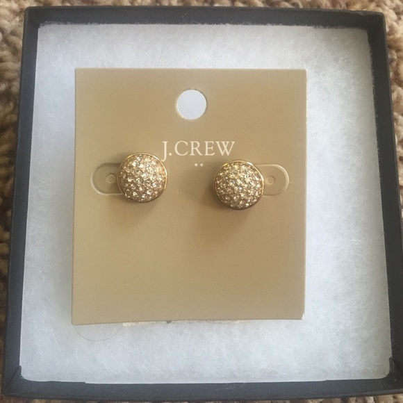 J.Crew gold and rhinestone stud earrings