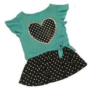 🚫SOLDonKid🚫Justice] Teal w Black & White polka