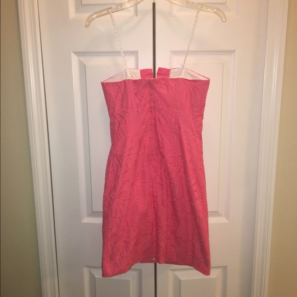 Lilly Pulitzer Coral Strapless Dress - Picture 2 of 3
