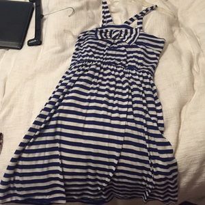 Striped blue and white sundress