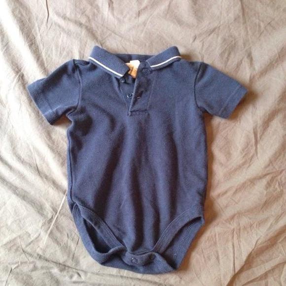 Navy blue polo onesie