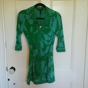 BCBG Brush Print Shirt Dress
