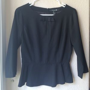 Black Top with Peplum Waist