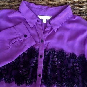 Charming Charlie | Lace Front Button Up