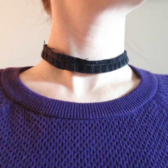 Black denim choker