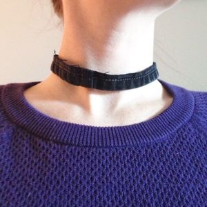 Black denim choker