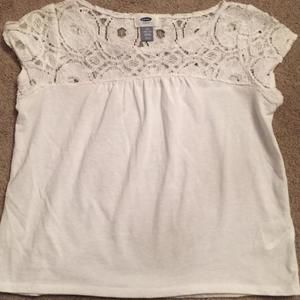 Old Navy lace top shirt. White. Youth L