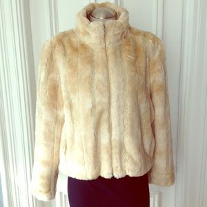 Faux Fur Bomber Jacket XL NWOT