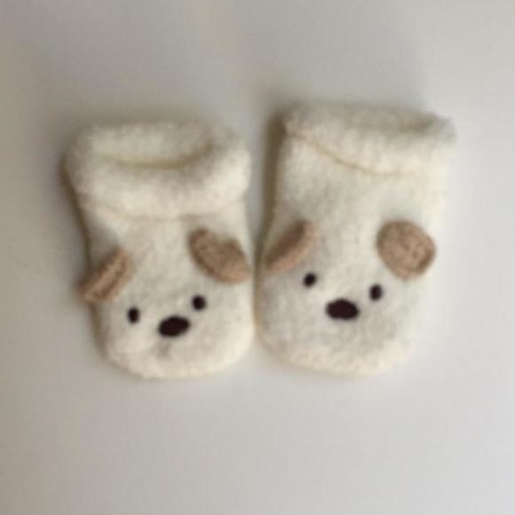 White Dog Baby Booties
