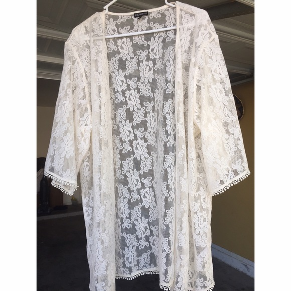 Express ivory lace kimono