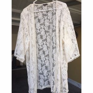 Express ivory lace kimono