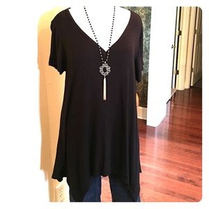 American Rag Black deep V tee