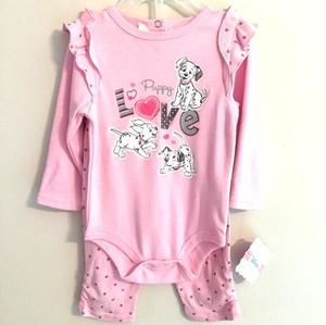NWT Disney pink Dalmatian 2 piece set