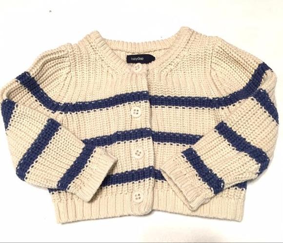 Baby GAP knitted stripe cardigan sweater
