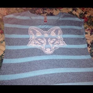 No Boundaries Baby Blue And Grey Wolf Shirt