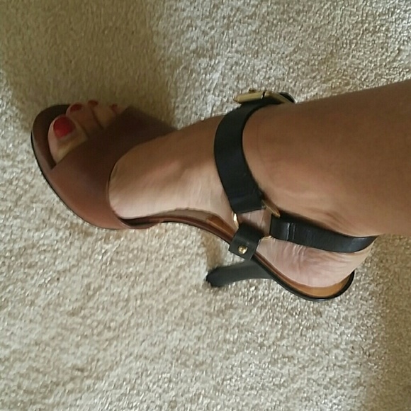 Michael Kors Platform Sandals Luggage Brown Black - Picture 7 of 7