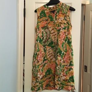 Lands End Linen Caftan Shift Dress