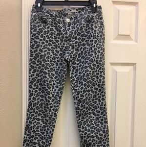Grey cheetah print jeans, size 14. Skinnies.