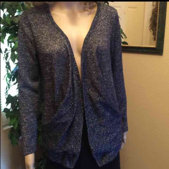 Blue Women's Sweater w/silver accent sz med