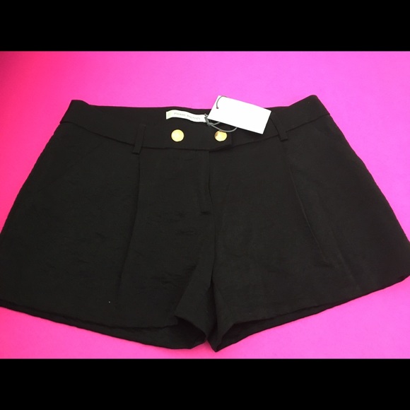 Flat front Balmain shorts with gold button detail