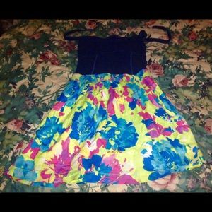 Aeropostale Navy Blue/Pattern Skirt Halter Dress