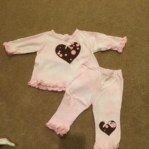 Baby Kakes pink heart outfit