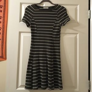New Army green striped dress
