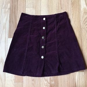 Maroon corduroy skirt