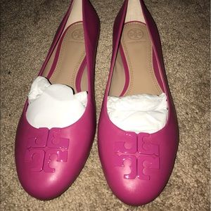 Tory burch saucy pink Lowell flats