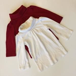 Set of 2 long sleeve turtleneck Baby Gap tops - red & ivory.
