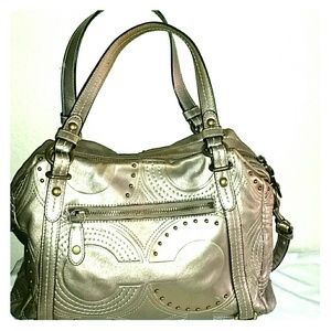 COACH Bronze Leather Studded Handbag