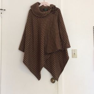 Ralph Lauren Houndstooth Wool Cape